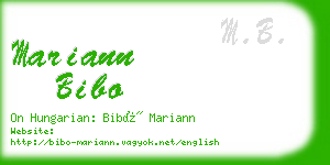 mariann bibo business card